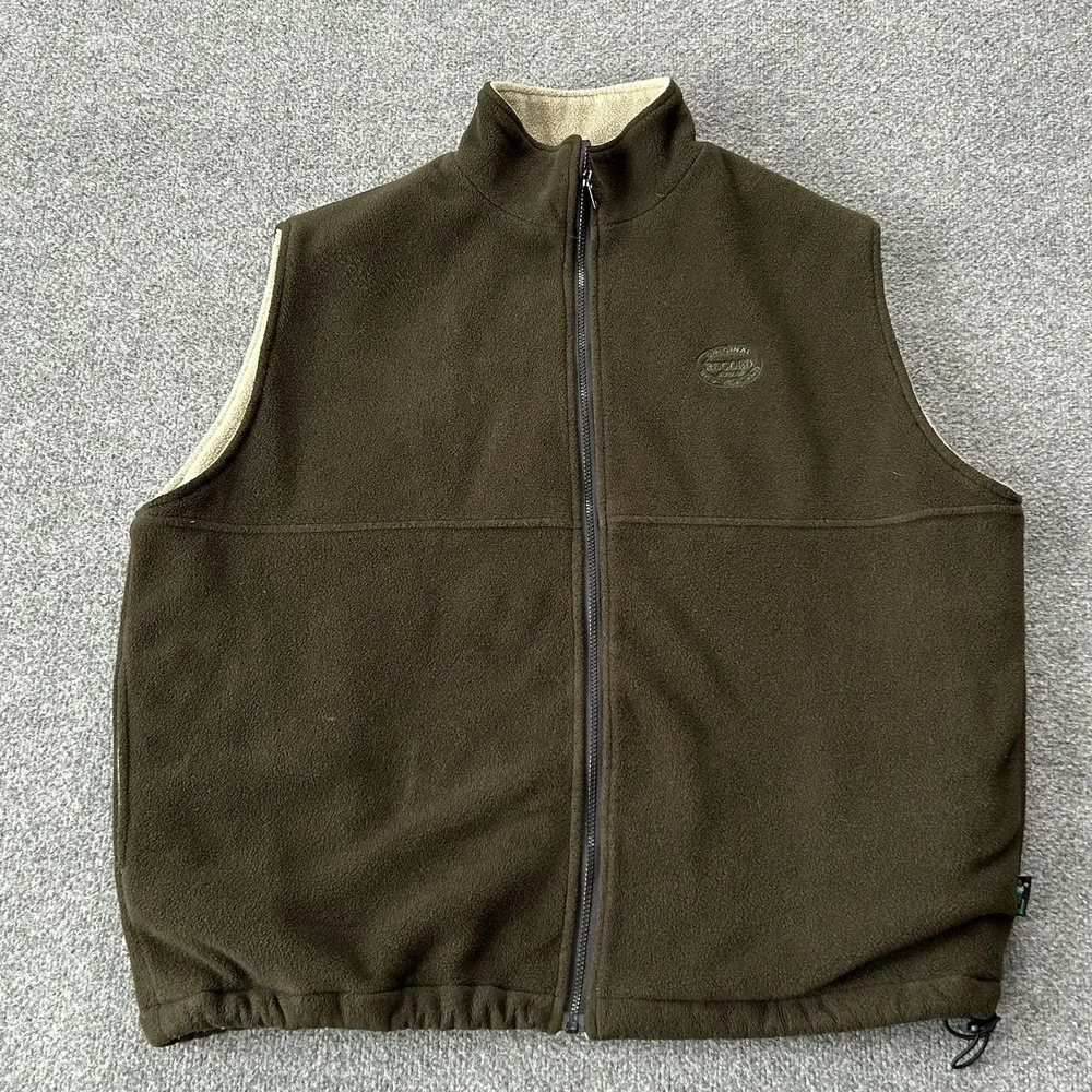 The‎ Look Fleece Vest Mens XL Brown Tan Zip Front Rugged Outdoors New Zealand